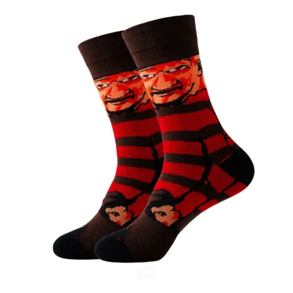Freddy Kruger Horror Custom Crew Socks